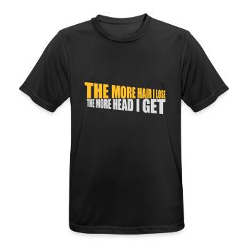 I get more head - Men's Breathable T-Shirt - black - Front - AI Model Male 178 light (178cm)