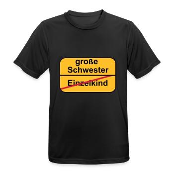 große Schwester - Männer T-Shirt atmungsaktiv - Schwarz - Vorne - AI Model Male 178 light (178cm)