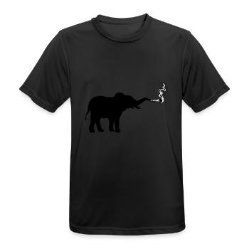 Smoking Elephant Joint Weed - Men's Breathable T-Shirt - black - Front - AI Model Male 178 light (178cm)