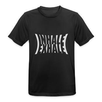 inhale exhale yoga Zitat - Männer T-Shirt atmungsaktiv - Schwarz - Vorne - AI Model Male 178 light (178cm)
