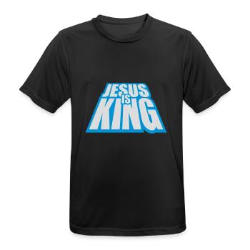 jesus is king quote - Men's Breathable T-Shirt - black - Front - AI Model Male 178 light (178cm)