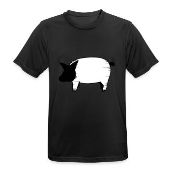 Pig Pigs Pigs Animal Animals Vector 7 - Men's Breathable T-Shirt - black - Front - AI Model Male 178 light (178cm)