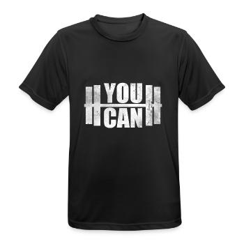You Can Muskel Shirt Geschenk GYM Hanteln - Männer T-Shirt atmungsaktiv - Schwarz - Vorne - AI Model Male 178 light (178cm)