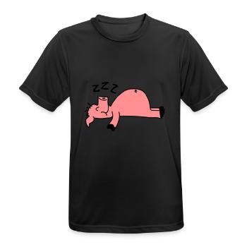 Sleeping Pig - Männer T-Shirt atmungsaktiv - Schwarz - Vorne - AI Model Male 178 light (178cm)
