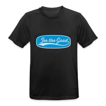 voir la bonne citation - T-shirt respirant Homme - noir - Devant - AI Model Male 178 light (178cm)