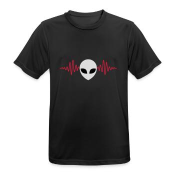Puls Alien Kopf Herzschlag - Männer T-Shirt atmungsaktiv - Schwarz - Vorne - AI Model Male 178 light (178cm)