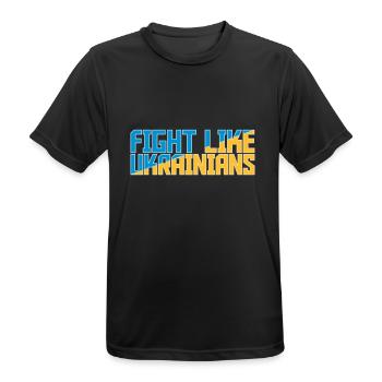fight like ukrainians quote - Men's Breathable T-Shirt - black - Front - AI Model Male 178 light (178cm)