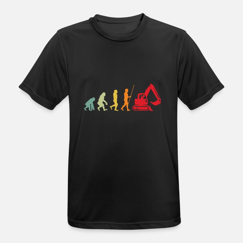 Baggerführer Evolution Bagger Baggerfahrer - Männer T-Shirt atmungsaktiv - Schwarz