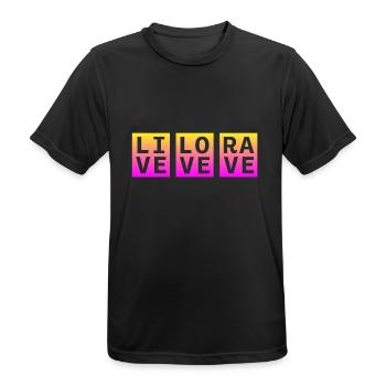 Live Love Rave Clothing EDM Music für Raver und DJ - Männer T-Shirt atmungsaktiv - Schwarz - Vorne - AI Model Male 178 light (178cm)