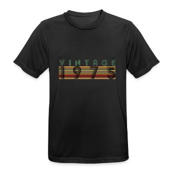 VINTAGE 1975 - Men's Breathable T-Shirt - black - Front - AI Model Male 178 light (178cm)