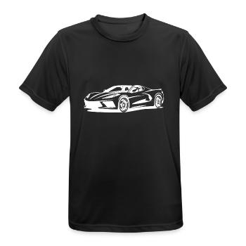 WEISS 2021 - Männer T-Shirt atmungsaktiv - Schwarz - Vorne - AI Model Male 178 light (178cm)