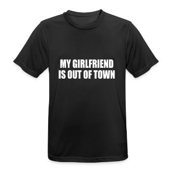 my boyfriend is out of town - Men's Breathable T-Shirt - black - Front - AI Model Male 178 light (178cm)