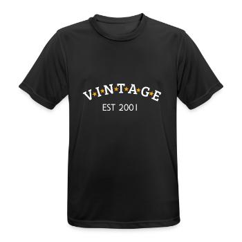 Vintage is 2001 - Men's Breathable T-Shirt - black - Front - AI Model Male 178 light (178cm)
