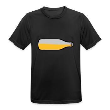 Lying beer bottle - Men's Breathable T-Shirt - black - Front - AI Model Male 178 light (178cm)