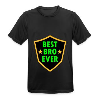 Best bro ever (Wappen, Sterne) - Männer T-Shirt atmungsaktiv - Schwarz - Vorne - AI Model Male 178 light (178cm)