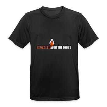 goose on the loose - Men's Breathable T-Shirt - black - Front - AI Model Male 178 light (178cm)