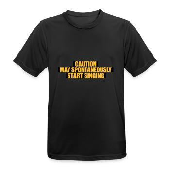 may spontaneously start singing - Men's Breathable T-Shirt - black - Front - AI Model Male 178 light (178cm)