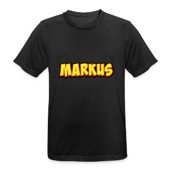 Cadeau Prénom Markus - T-shirt respirant Homme - noir - Devant - AI Model Male 178 light (178cm)