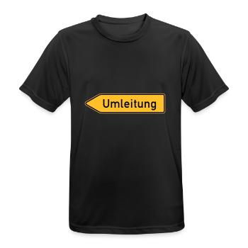 Umleitung Links - Männer T-Shirt atmungsaktiv - Schwarz - Vorne - AI Model Male 178 light (178cm)