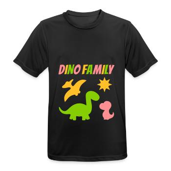 Dino family (Dinosaurier, Sonne) - Männer T-Shirt atmungsaktiv - Schwarz - Vorne - AI Model Male 178 light (178cm)