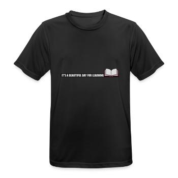 beautiful day for learning - Men's Breathable T-Shirt - black - Front - AI Model Male 178 light (178cm)