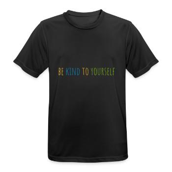soyez gentil avec vous-même - T-shirt respirant Homme - noir - Devant - AI Model Male 178 light (178cm)
