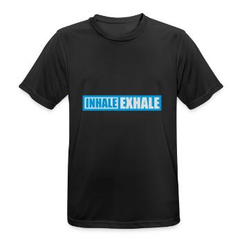 inhale exhale yoga Zitat - Männer T-Shirt atmungsaktiv - Schwarz - Vorne - AI Model Male 178 light (178cm)