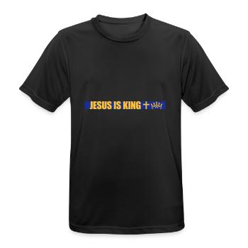 jesus is king quote - Men's Breathable T-Shirt - black - Front - AI Model Male 178 light (178cm)