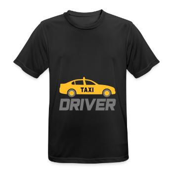 Taxi driver (Auto) - Männer T-Shirt atmungsaktiv - Schwarz - Vorne - AI Model Male 178 light (178cm)