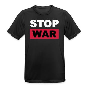 ukraine stop war - Männer T-Shirt atmungsaktiv - Schwarz - Vorne - AI Model Male 178 light (178cm)