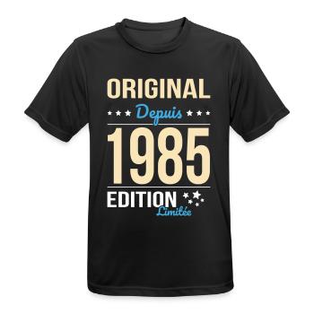 40 Jahre Jubiläum - Original seit 1985 - Männer T-Shirt atmungsaktiv - Schwarz - Vorne - AI Model Male 178 light (178cm)