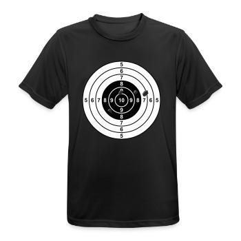 Ziel - Männer T-Shirt atmungsaktiv - Schwarz - Vorne - AI Model Male 178 light (178cm)