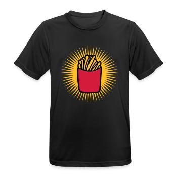 Strahlen Pommes Frites - Männer T-Shirt atmungsaktiv - Schwarz - Vorne - AI Model Male 178 light (178cm)