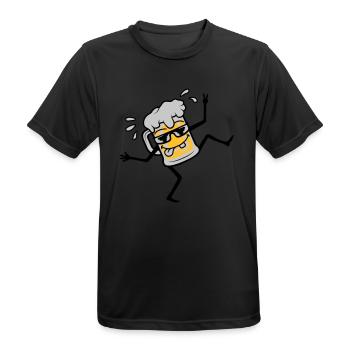 Dancing Cool Party Beer - Men's Breathable T-Shirt - black - Front - AI Model Male 178 light (178cm)
