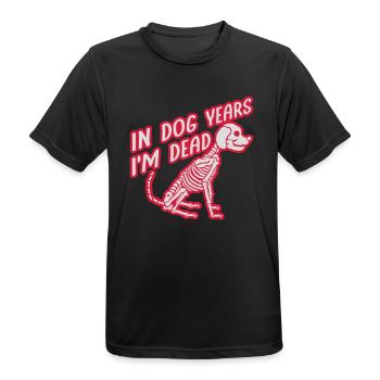 in dog years Dead - Men's Breathable T-Shirt - black - Front - AI Model Male 178 light (178cm)