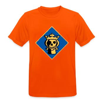 Stockholmer Totkopf - Männer T-Shirt atmungsaktiv - Neonorange - Vorne - AI Model Male 185 dark (185cm)