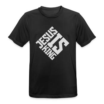 jesus is king Zitat - Männer T-Shirt atmungsaktiv - Schwarz - Vorne - AI Model Male 178 light (178cm)