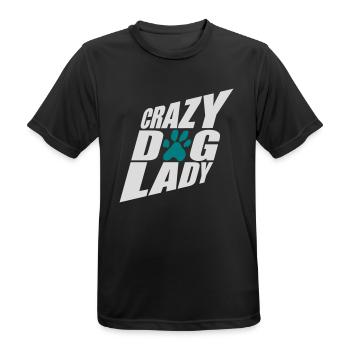crazy dog lady quote - Men's Breathable T-Shirt - black - Front - AI Model Male 178 light (178cm)