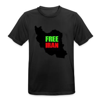 Iran libre - T-shirt respirant Homme - noir - Devant - AI Model Male 178 light (178cm)