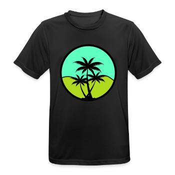 Palm trees - Men's Breathable T-Shirt - black - Front - AI Model Male 178 light (178cm)