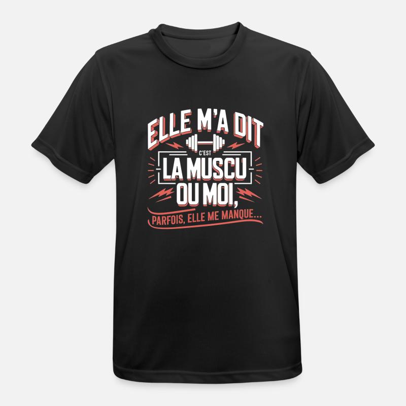 Bodybuilding oder ich - Männer T-Shirt atmungsaktiv - Schwarz