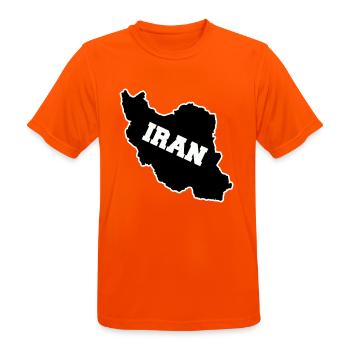 iran - Männer T-Shirt atmungsaktiv - Neonorange - Vorne - AI Model Male 185 dark (185cm)