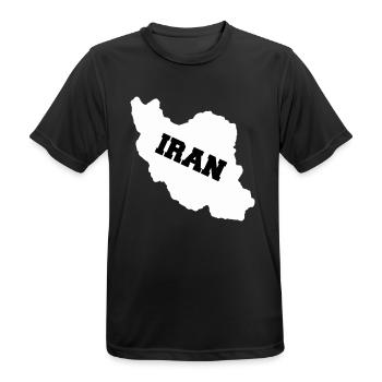 Iran - T-shirt respirant Homme - noir - Devant - AI Model Male 178 light (178cm)