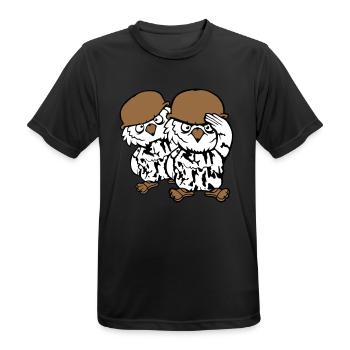 2 Owls Soldier Military War Helmet Army Two Team - Men's Breathable T-Shirt - black - Front - AI Model Male 178 light (178cm)