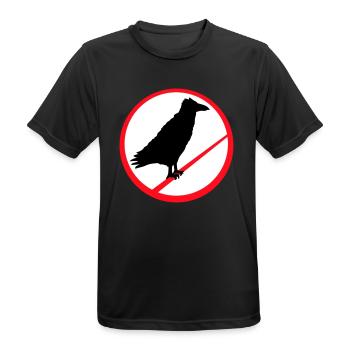 Rabe sitzen verboten Stange Seil Schild Hinweis - Männer T-Shirt atmungsaktiv - Schwarz - Vorne - AI Model Male 178 light (178cm)