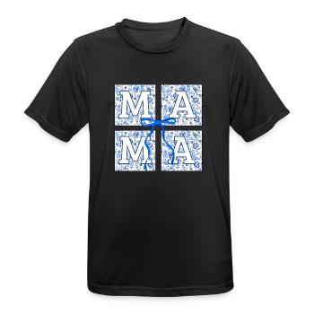 Mama Flowers - Mama Geschenkidee - Männer T-Shirt atmungsaktiv - Schwarz - Vorne - AI Model Male 178 light (178cm)