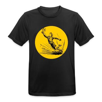 Goalkeeper (black and yellow) - Men's Breathable T-Shirt - black - Front - AI Model Male 178 light (178cm)