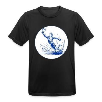 Goalkeeper (blue and white) - Men's Breathable T-Shirt - black - Front - AI Model Male 178 light (178cm)