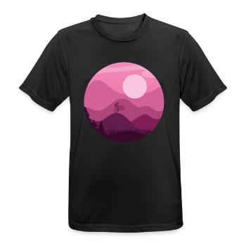 Mountainbiker - Männer T-Shirt atmungsaktiv - Schwarz - Vorne - AI Model Male 178 light (178cm)
