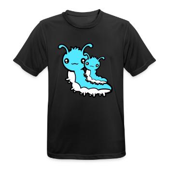 2 Caterpillar Family Mom Dad Child Baby Father Mother - Men's Breathable T-Shirt - black - Front - AI Model Male 178 light (178cm)